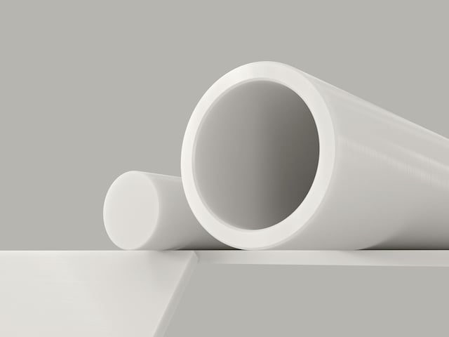 TIVAR® CleanStat™ UHMW-PE plastic stock shapes in white